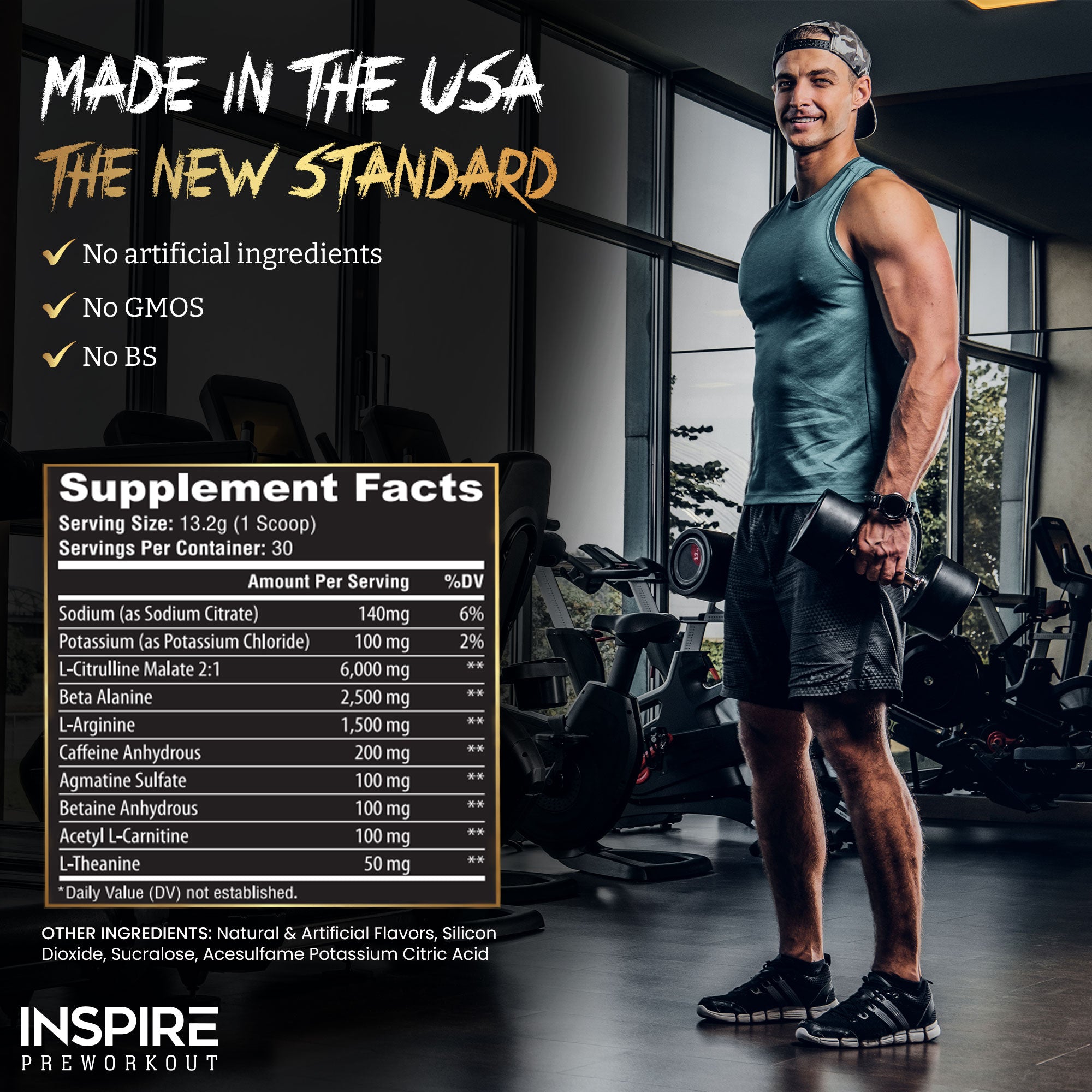 Inspire Pre-Workout, for Men and Women w/ 2:1 6g Citrulline Malate, L-Arginine, Beta Alanine, More, 30 Servings (Pina Colada)